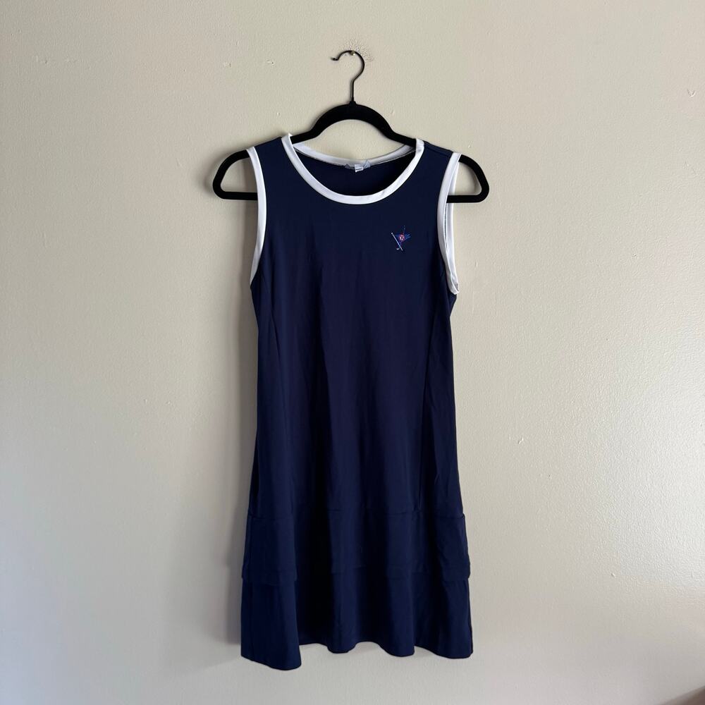 Sailor Sailor Navy Blue + White Trim Mini Dress Ocean Reef Club Logo Medium